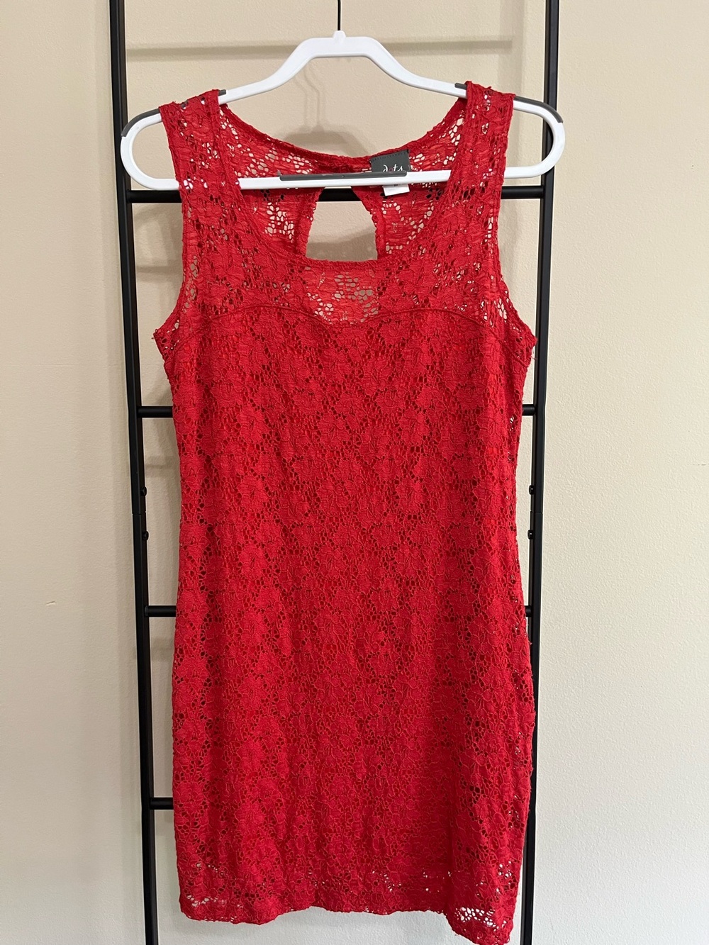 Dots Red Lace Sleeveless Cutout Mini Dress Size Medium Clubwear Siren Coquette